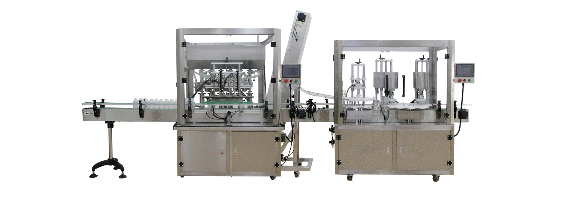 全自動液體灌裝機+全自動旋蓋機(圖1)