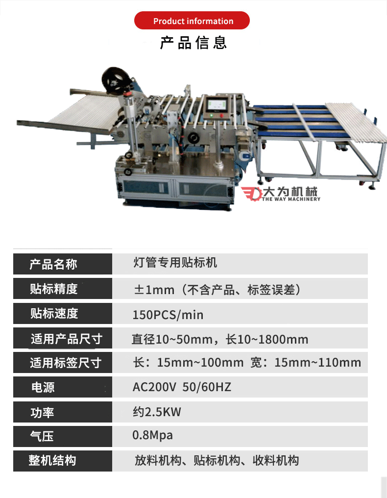 全自動(dòng)燈管貼標(biāo)機(jī)(圖2)